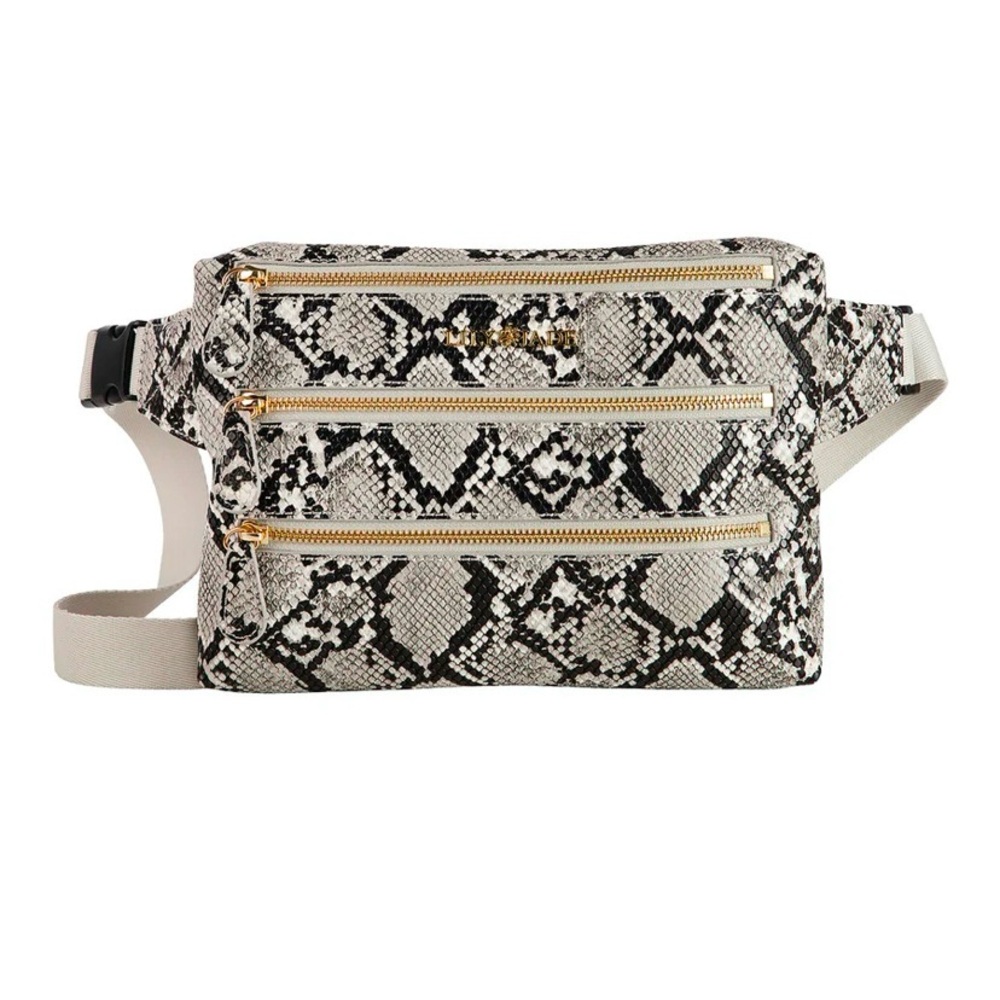 Lily Jade Snake Skin Sleek Pack Belt Bag Python Print Mob Wife Edgy Exotic NEW